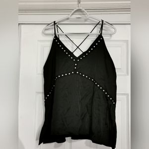 Vici Black tank with stud detail